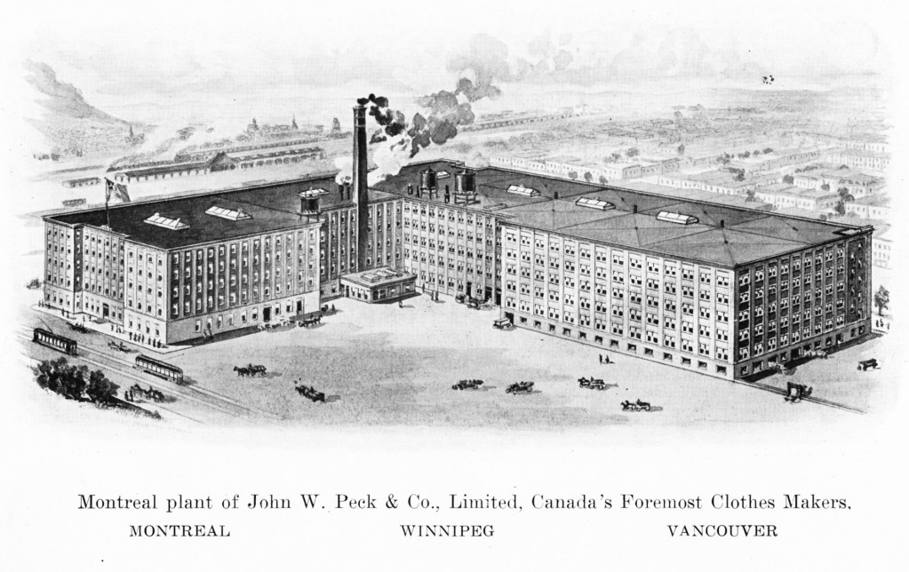 Manufacture de confection de vêtements Peck & Co., à l’angle du boulevard Saint-Laurent et de la rue Saint-Viateur, 1915